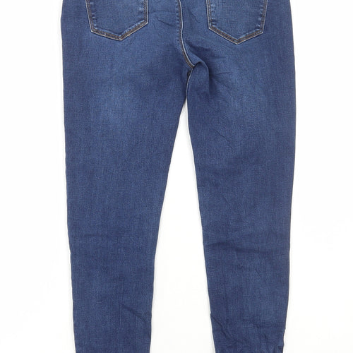 Denim & Co. Girls Blue Cotton Skinny Jeans Size 13-14 Years Regular Button