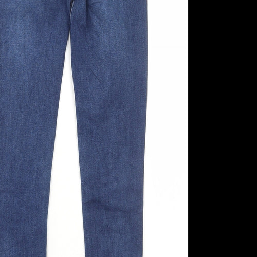 Denim & Co. Girls Blue Cotton Skinny Jeans Size 13-14 Years Regular Button