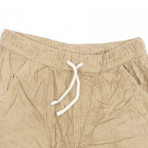 Marks and Spencer Boys Beige Cotton Bermuda Shorts Size 11-12 Years Regular Drawstring