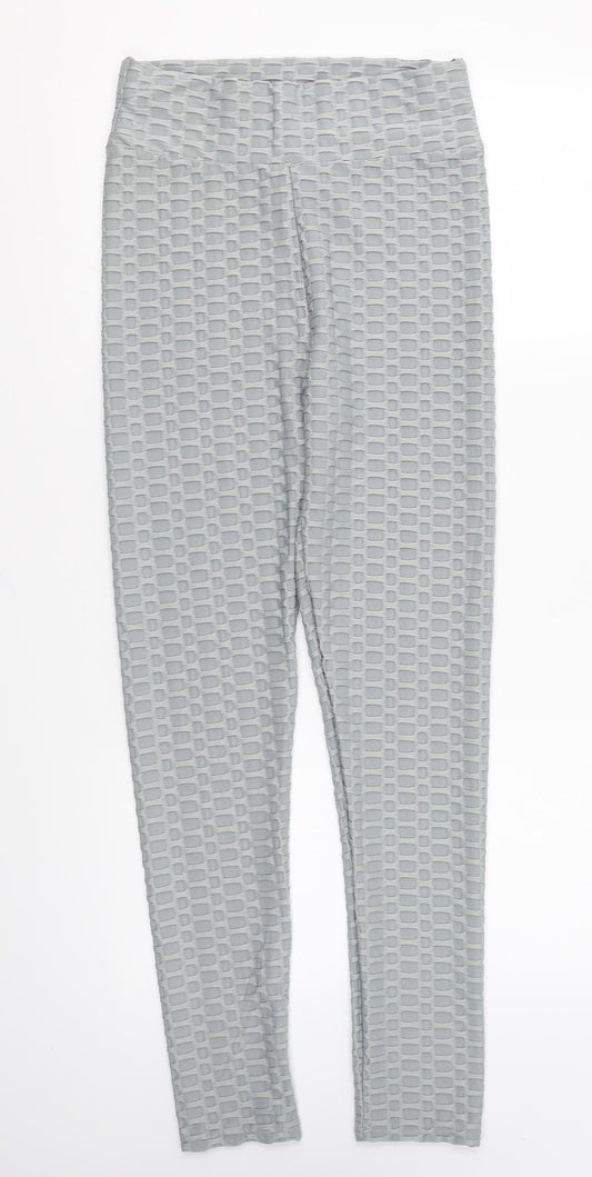 Preworn Womens Grey Polyamide Compression Leggings Size S L25 in Regular Pullover