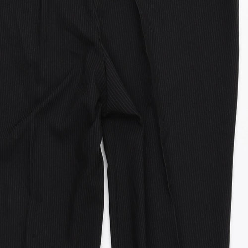 Arcadia Womens Black Striped Polyester Trousers Size 24 L30 in Regular Zip