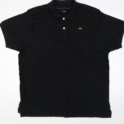 Industrialize Mens Black Cotton Polo Size 2XL Collared Button