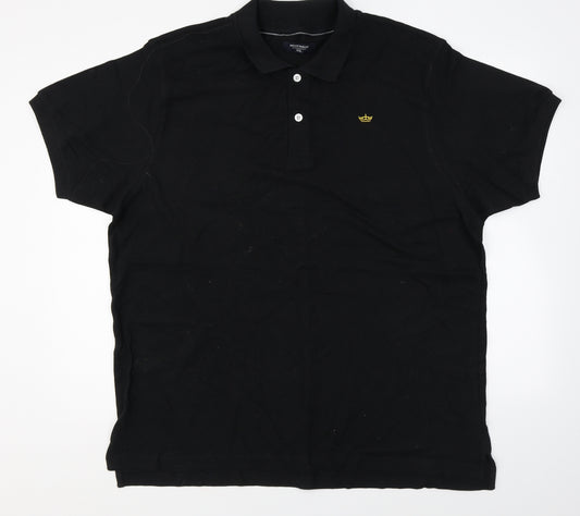 Industrialize Mens Black Cotton Polo Size 2XL Collared Button