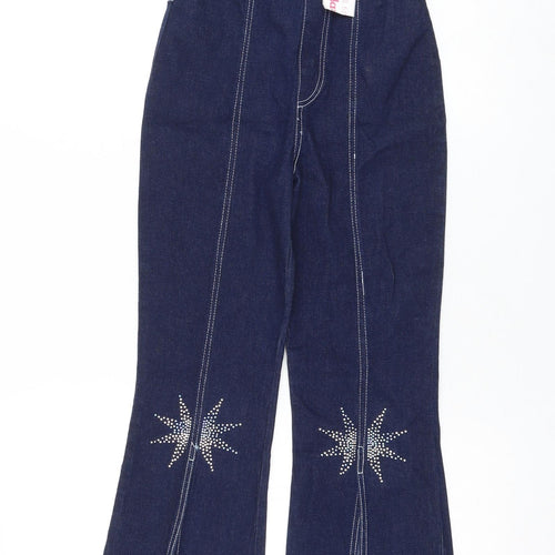 Proper Little Madam Girls Blue Cotton Flared Jeans Size 5-6 Years Regular Pullover