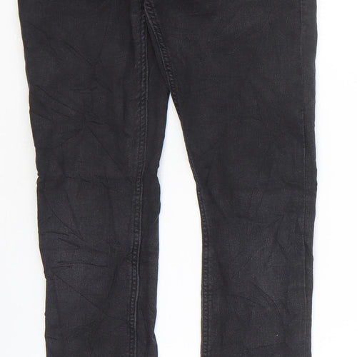 Denim & Co. Girls Black Cotton Skinny Jeans Size 10-11 Years Regular Zip
