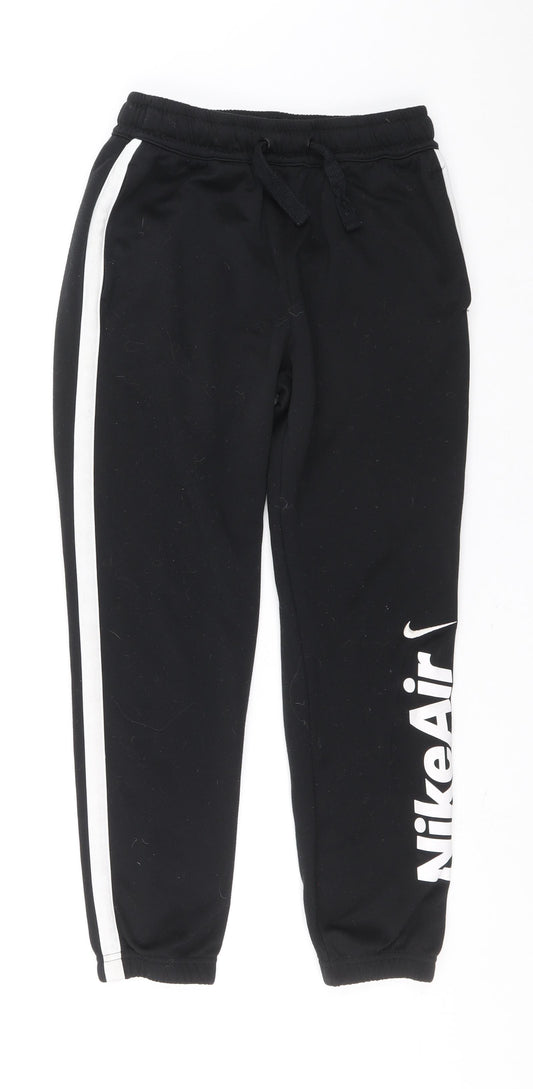 Nike Mens Black Polyester Jogger Trousers Size 26 in L24 in Regular Drawstring - Nike Air
