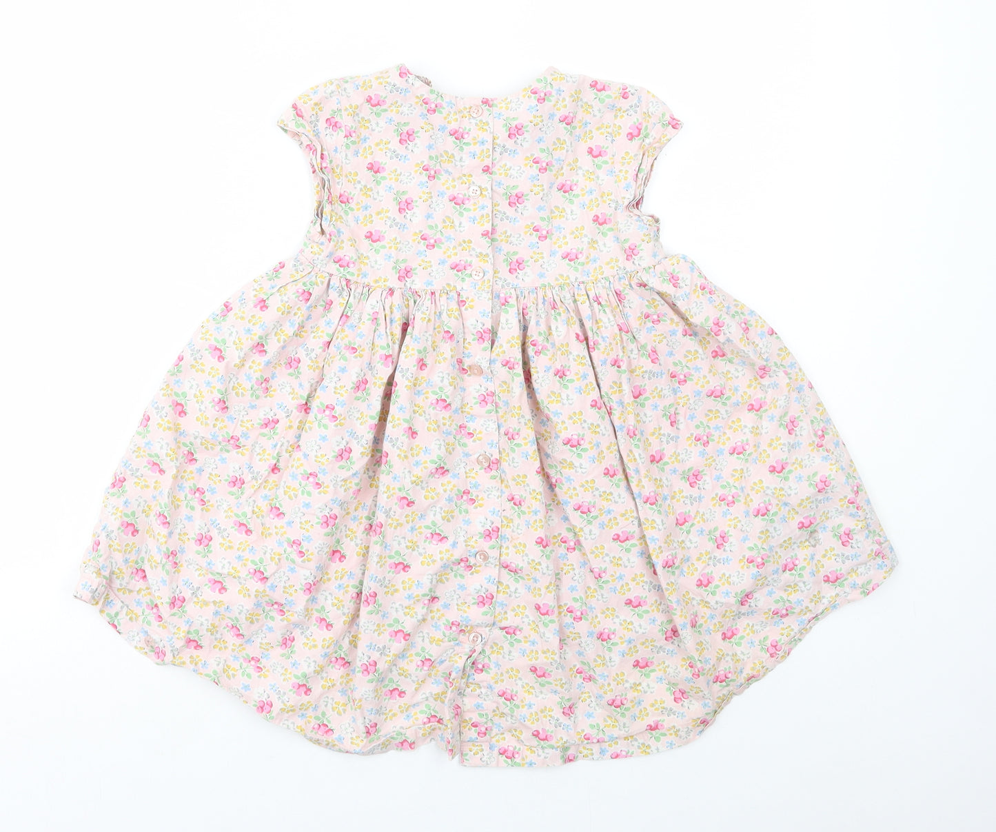 NEXT Girls Multicoloured Floral Cotton A-Line Size 4-5 Years Round Neck Button
