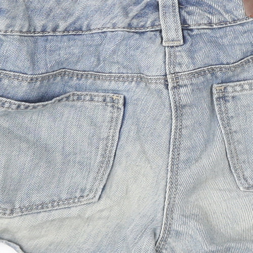 NEXT Girls Blue 100% Cotton Hot Pants Shorts Size 11 Years Regular Zip