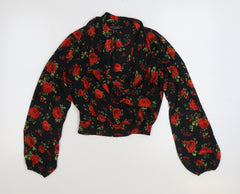 Dorothy Perkins Womens Multicoloured Floral Polyester Basic Blouse Size 8 V-Neck