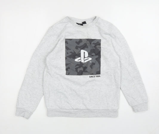 Primark Boys Grey Cotton Pullover Sweatshirt Size 10-11 Years Pullover - Playstation
