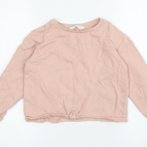 H&M Girls Pink Cotton Pullover Sweatshirt Size 7-8 Years Pullover