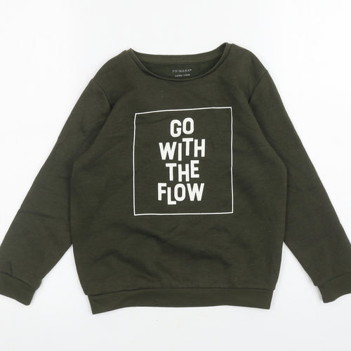 Primark Boys Green Polyester Pullover Sweatshirt Size 5-6 Years Pullover - Go With The Flow