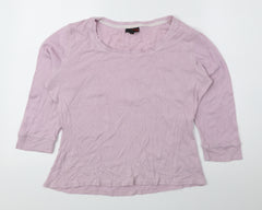 NEXT Womens Pink 100% Cotton Basic Blouse Size 14 Round Neck