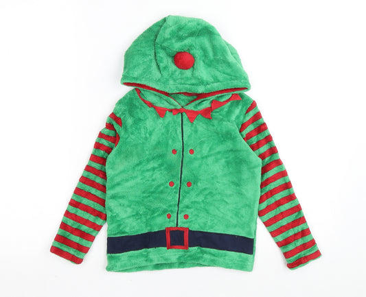 Preworn Boys Green Polyester Pullover Hoodie Size 4-5 Years Pullover - Elf