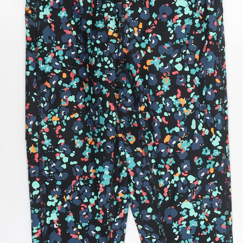 Marks and Spencer Womens Multicoloured Geometric Polyester Capri Leggings Size 8 L23 in - 3/4 Leg