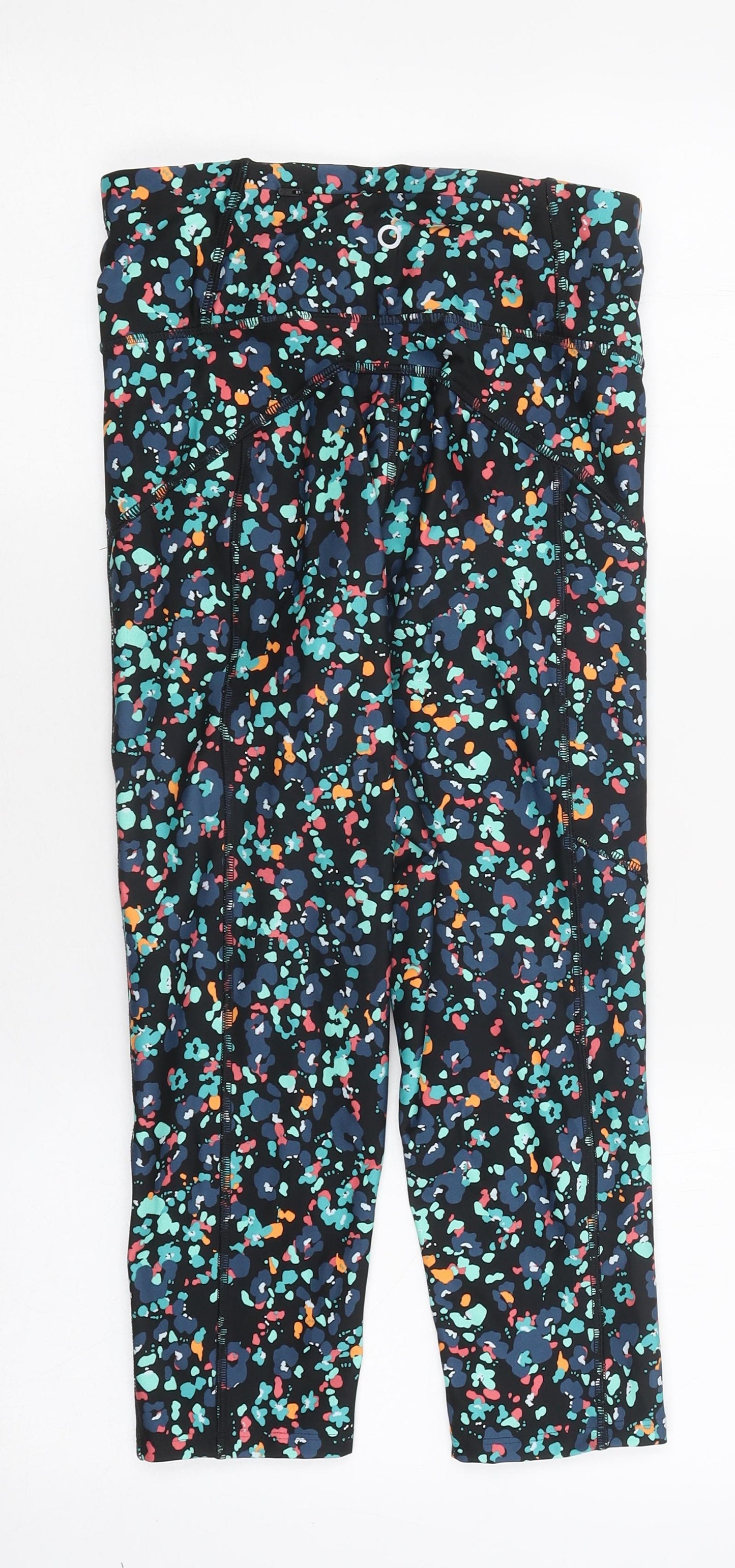 Marks and Spencer Womens Multicoloured Geometric Polyester Capri Leggings Size 8 L23 in - 3/4 Leg