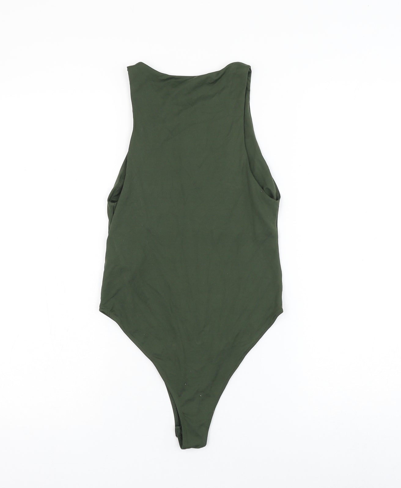 Zara Womens Green Polyamide Bodysuit One Piece Size S Snap Preworn Ltd