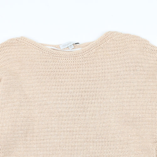 Forever New Womens Beige Boat Neck Cotton Pullover Jumper Size XS