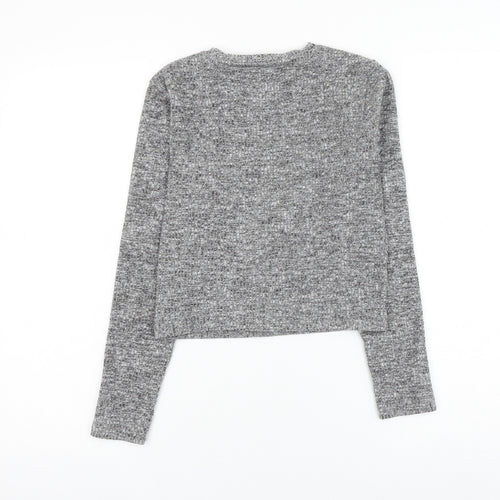 New Look Girls Grey Round Neck Polyester Pullover Jumper Size 12-13 Years Pullover - Busy Doing Nothing
