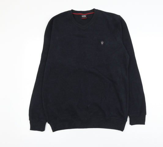 Liwali Mens Black Cotton Pullover Sweatshirt Size XL