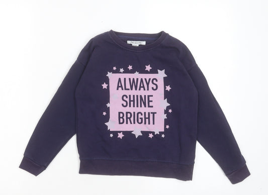 Primark Girls Purple Cotton Pullover Sweatshirt Size 6-7 Years Pullover - Always Shine Bright