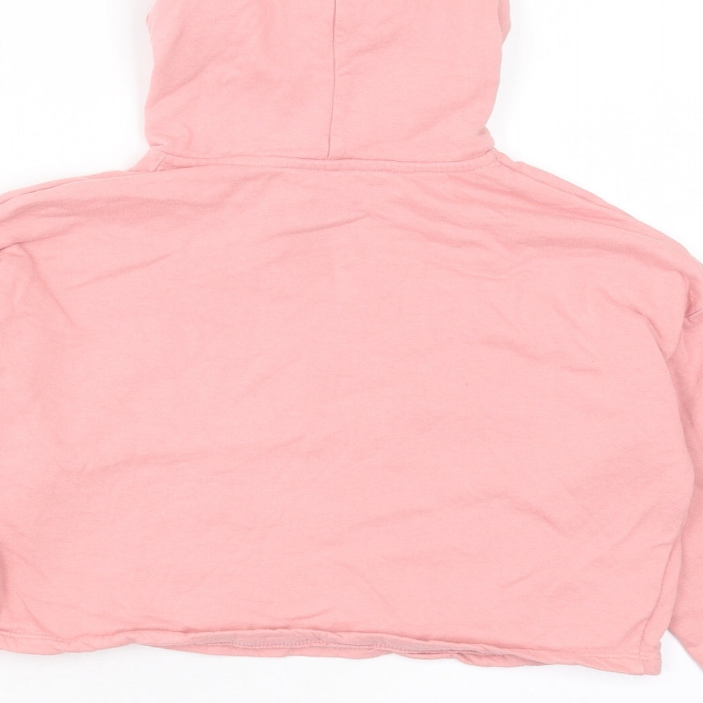 George Girls Pink Cotton Pullover Hoodie Size 8-9 Years Pullover - Pudsey