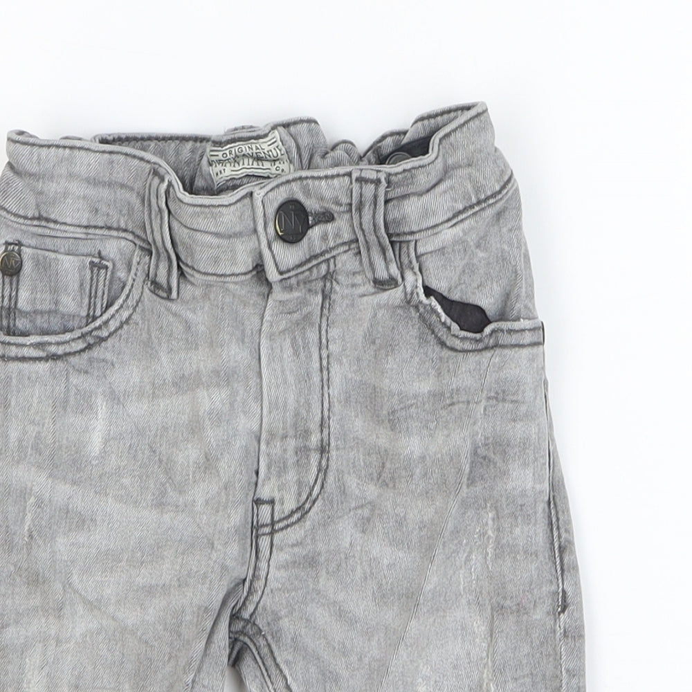NEXT Boys Grey Cotton Bermuda Shorts Size 5-6 Years Regular Zip
