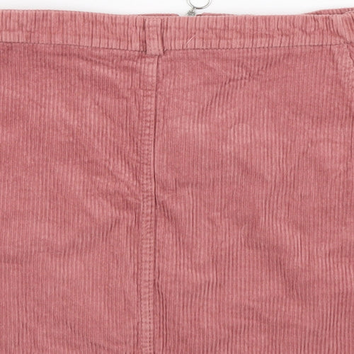 Denim & Co. Girls Pink Cotton Maxi Skirt Size 8-9 Years Regular Zip