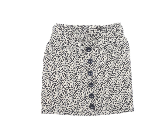Primark Girls Beige Animal Print Polyester Mini Skirt Size 11-12 Years Regular Pull On