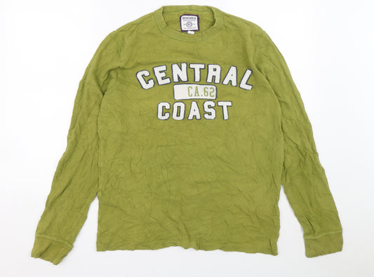Bershka Mens Green Cotton Pullover Sweatshirt Size M - Central Coast