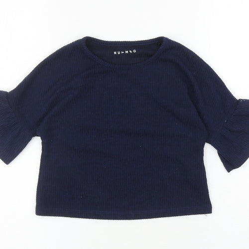 Nutmeg Girls Blue Round Neck Polyester Pullover Jumper Size 6-7 Years Pullover