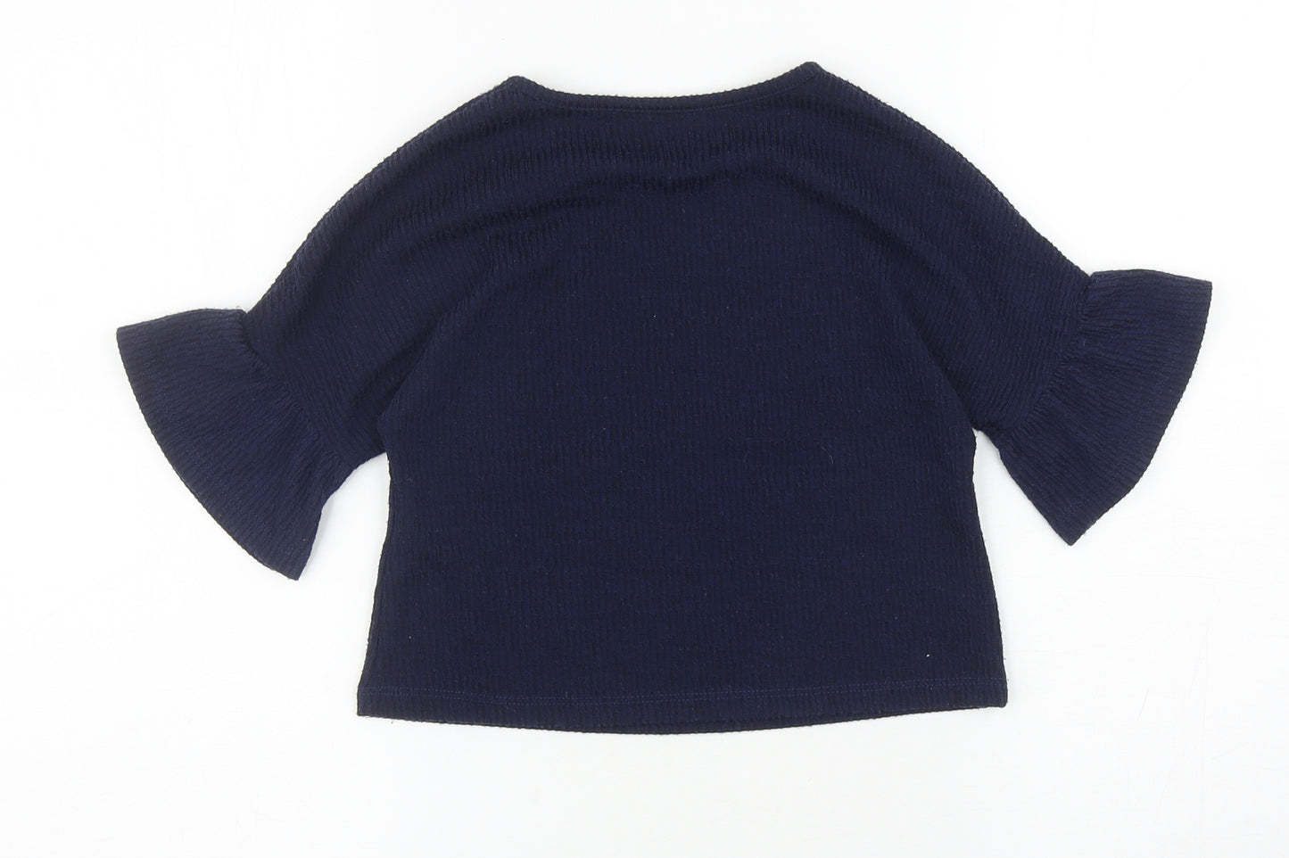 Nutmeg Girls Blue Round Neck Polyester Pullover Jumper Size 6-7 Years Pullover
