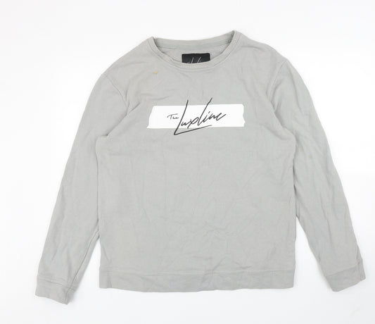 The Lux Line Mens Grey Cotton Pullover Sweatshirt Size L - The LuxLine