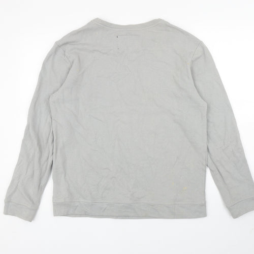 The Lux Line Mens Grey Cotton Pullover Sweatshirt Size L - The LuxLine