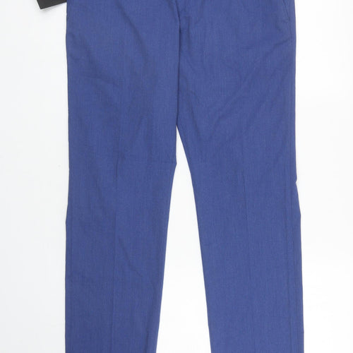 Selected Homme Mens Blue Polyester Dress Pants Trousers Size 32 in L31 in Regular Zip