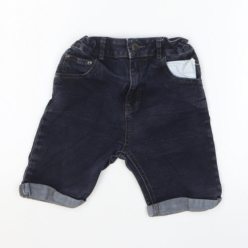 Firetrap Boys Blue Cotton Bermuda Shorts Size 9-10 Years Regular Zip