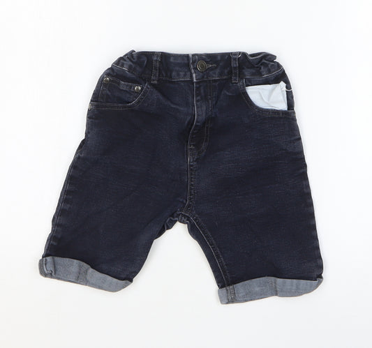 Firetrap Boys Blue Cotton Bermuda Shorts Size 9-10 Years Regular Zip