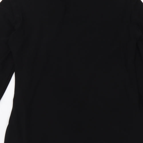 Anonymous Womens Black Polyester Basic Blouse Size 14 Round Neck