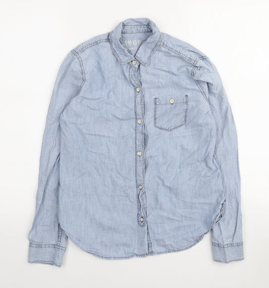 Gap Mens Blue Cotton Button-Up Size XS Collared Button