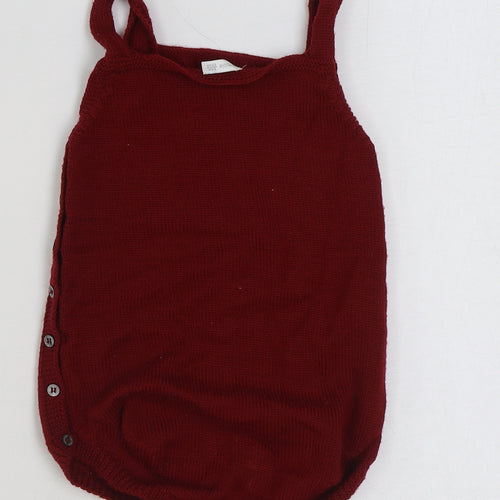 Wedoble Baby Red Acrylic Bodysuit Outfit/Set Size 24 Months Button