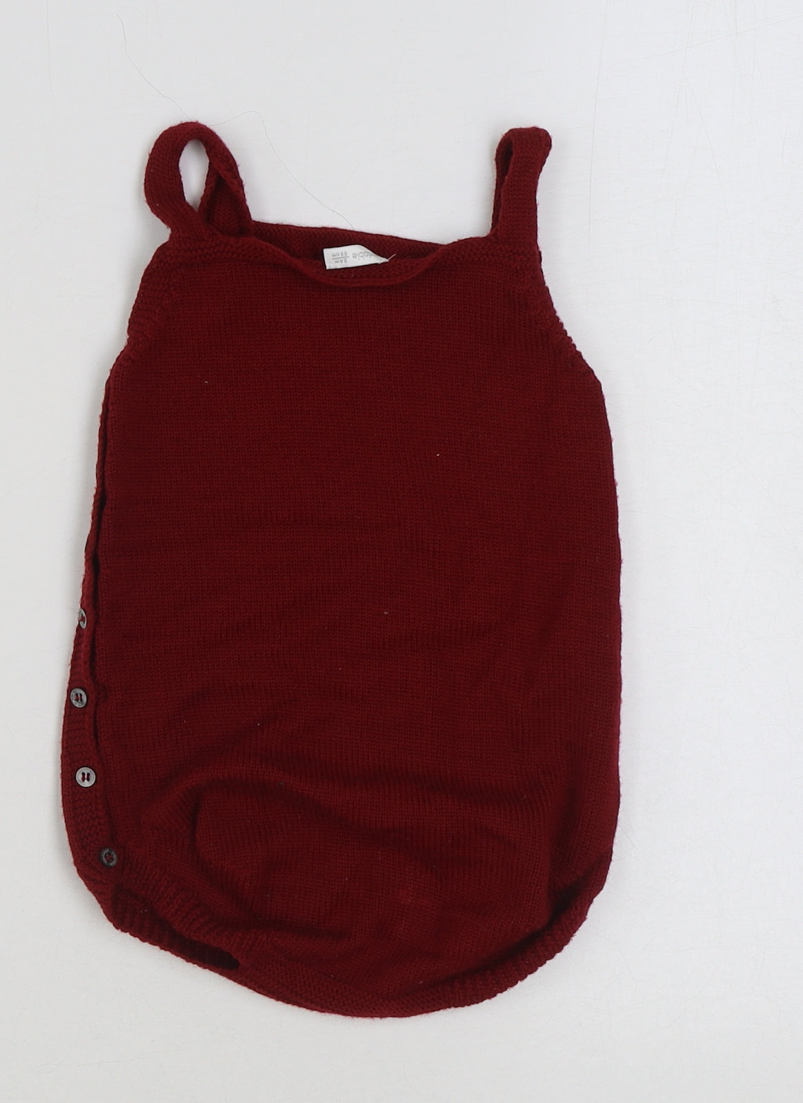 Wedoble Baby Red Acrylic Bodysuit Outfit/Set Size 24 Months Button