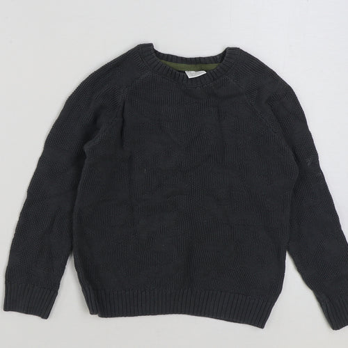 F&F Boys Grey Round Neck Cotton Pullover Jumper Size 5-6 Years Pullover