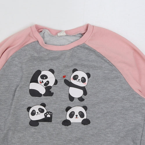 SheIn Girls Multicoloured Polyester Pullover Sweatshirt Size 12-13 Years Pullover - Panda