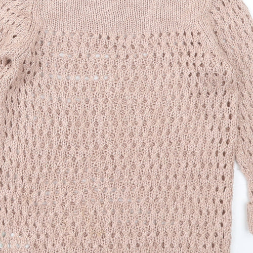 Matalan Girls Pink Crew Neck Acrylic Pullover Jumper Size 6-7 Years Pullover
