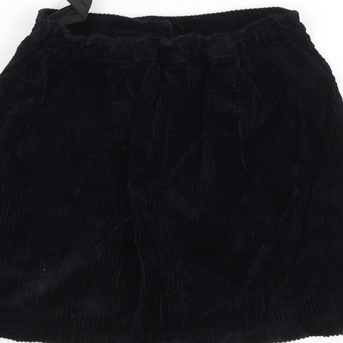 NEXT Girls Black Cotton A-Line Skirt Size 10 Years Regular Button