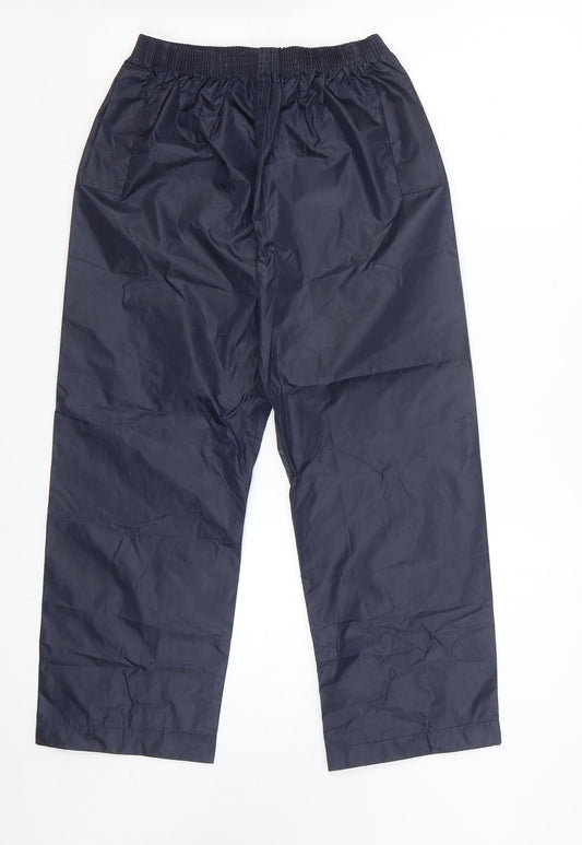 Pro Climate Girls Blue Polyester Rain Trousers Trousers Size 9-10 Years Regular