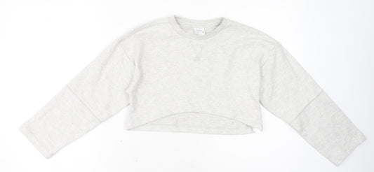Zara Girls Grey Polyester Pullover Sweatshirt Size 9 Years Pullover