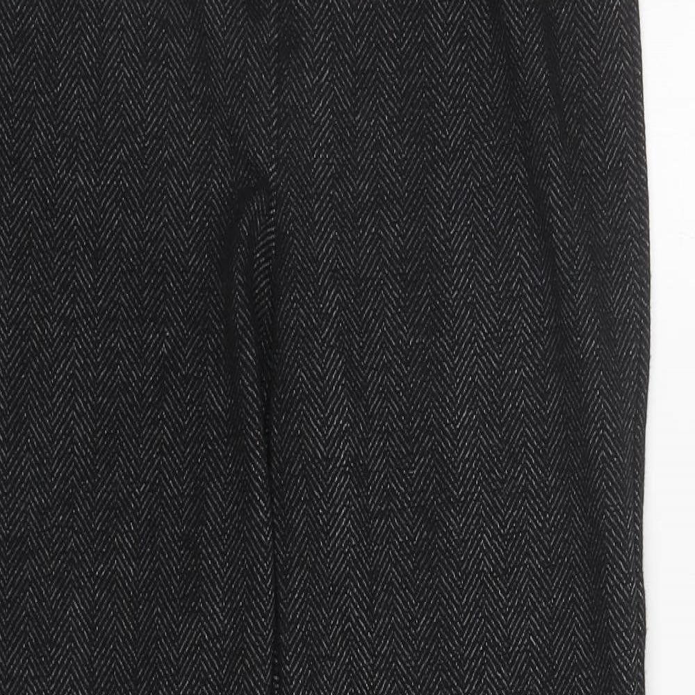 Papaya Womens Black Herringbone Cotton Capri Leggings Size 10 L27 in