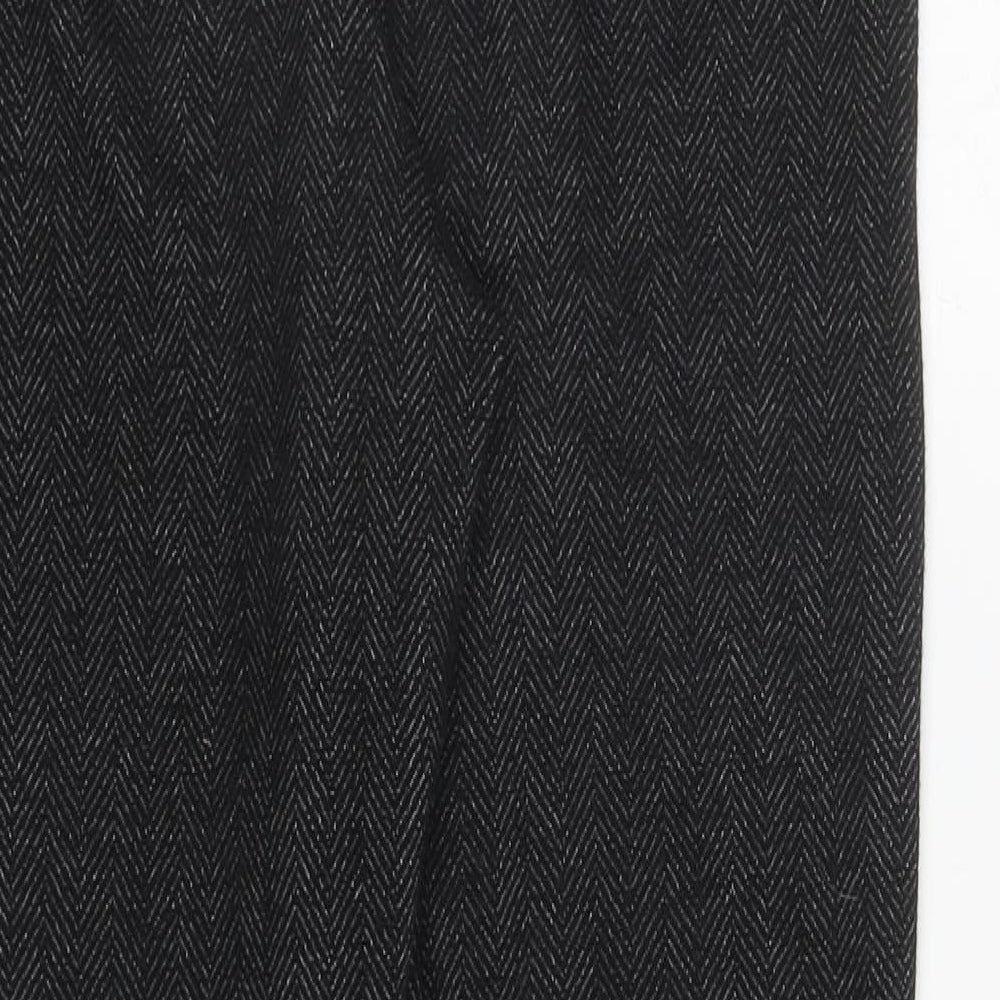 Papaya Womens Black Herringbone Cotton Capri Leggings Size 10 L27 in