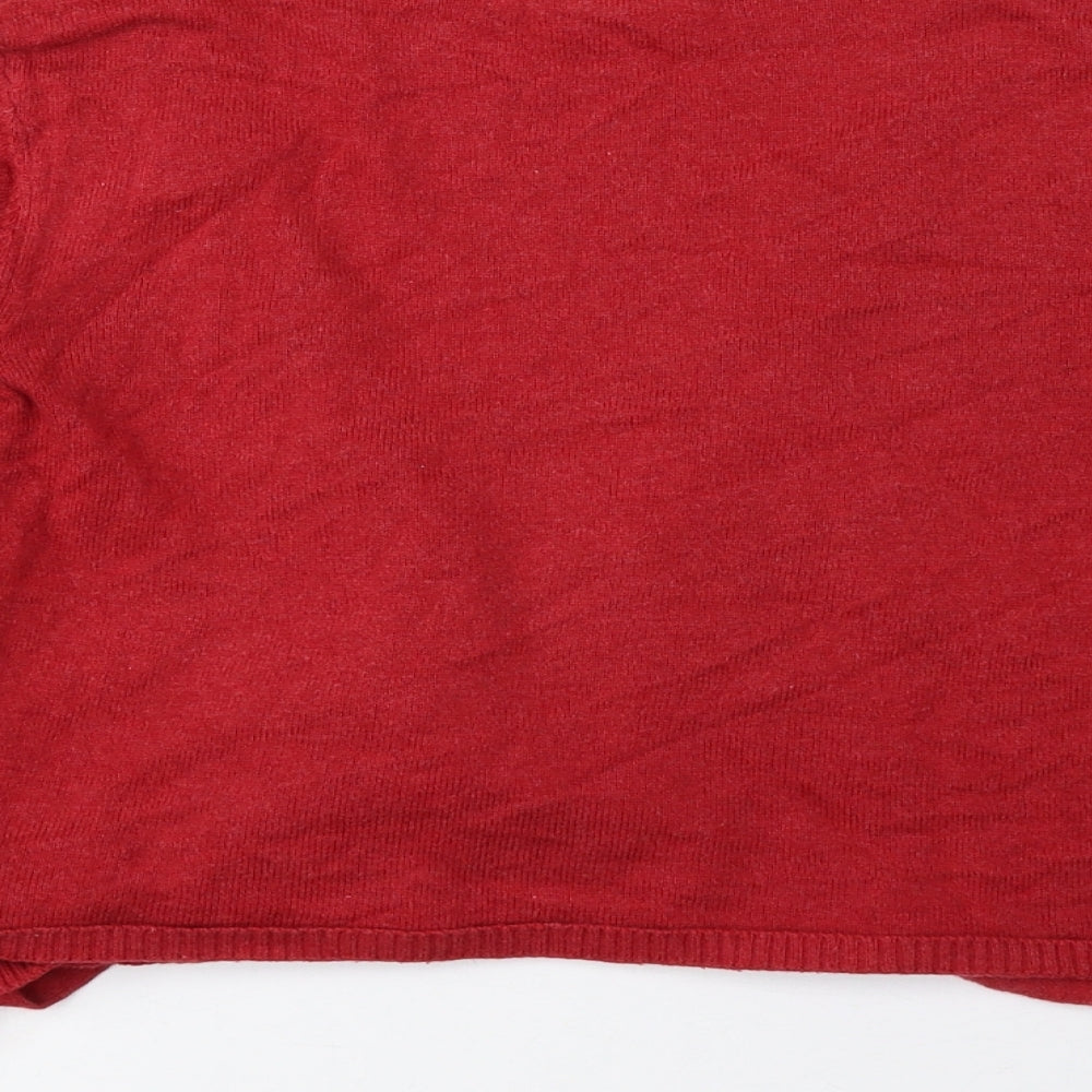 Seasalt Womens Red V-Neck Polyester Cardigan Jumper Size 6 - Cropped